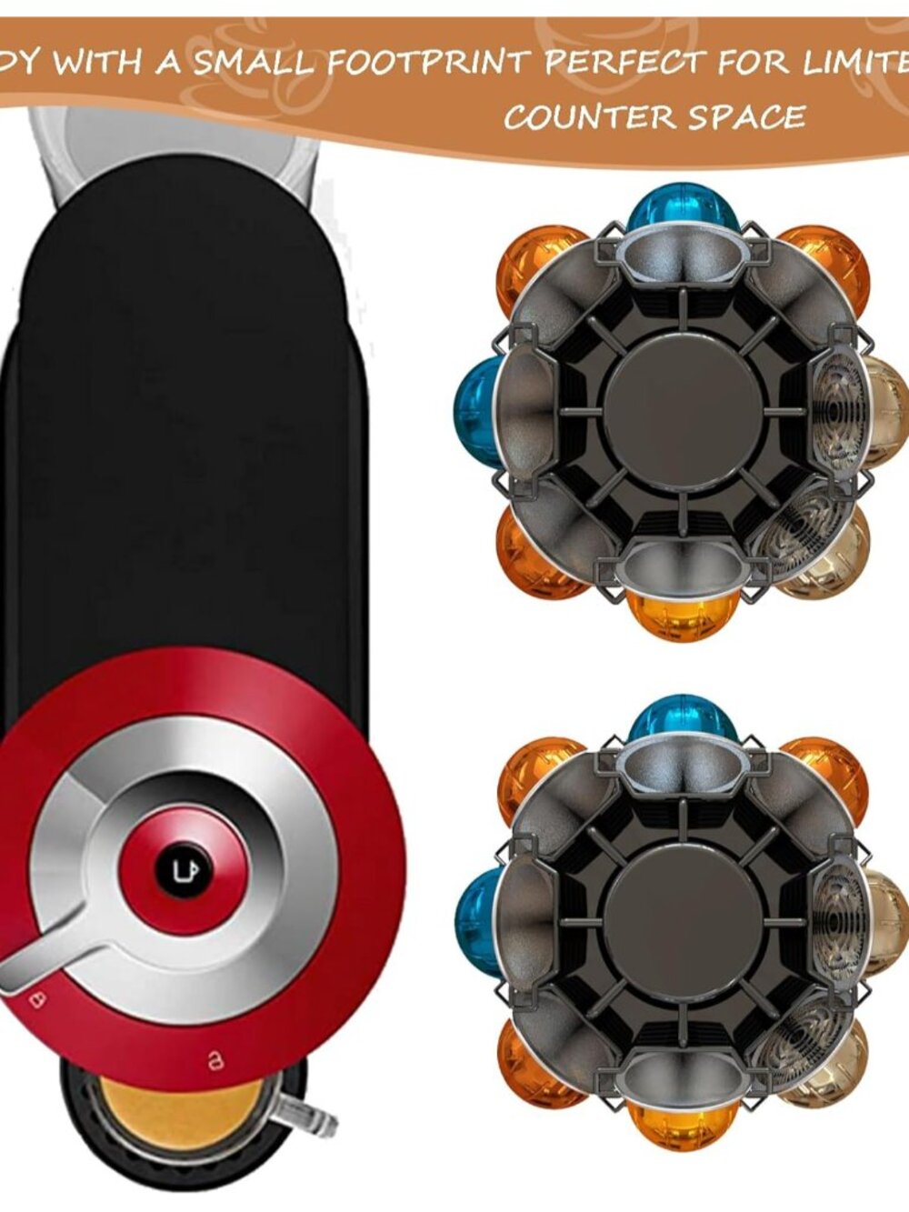 Coffee Pods Holder Organizer, 360 Degrees Revolving Pod Carousel Compatible for - Picture 8 of 9